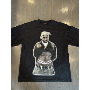 Vintage Tupac Makaveli Rap T Shirt Size XXL 2Pac Thug Life Death Row Big Graphic